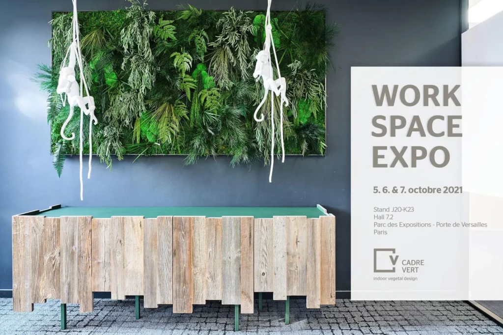 decor-vegetal-stabilise-salon-workspace-expo-plantes-stabilisees-paris - Cadre Vert