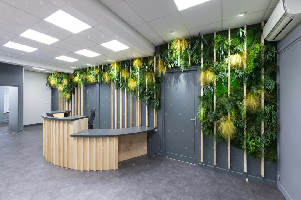 Mur Vegetal Decor Entreprise Bien Être Au Travail Indoor Vegetal Design