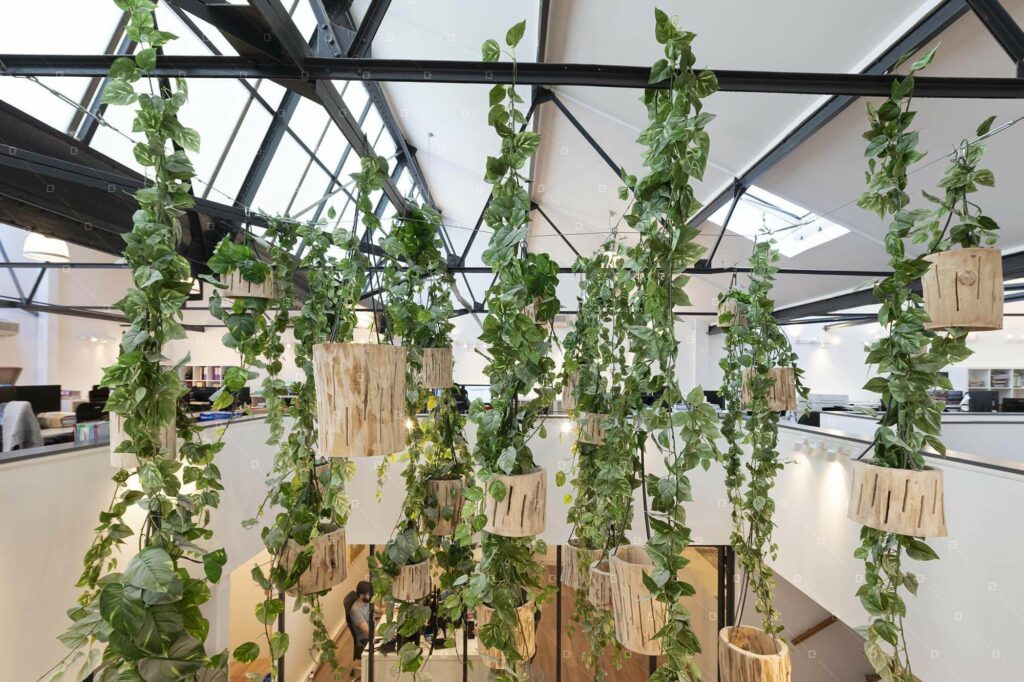 Plafond-Vegetal-Artificiel-Sans-Entretien-Openspace-Paris