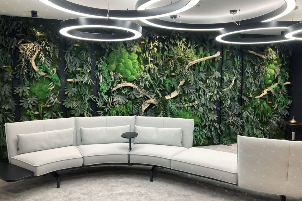 Tableau tropical végétal stabilisé réalisé pour l'entreprise Mimco Capital au Luxembourg