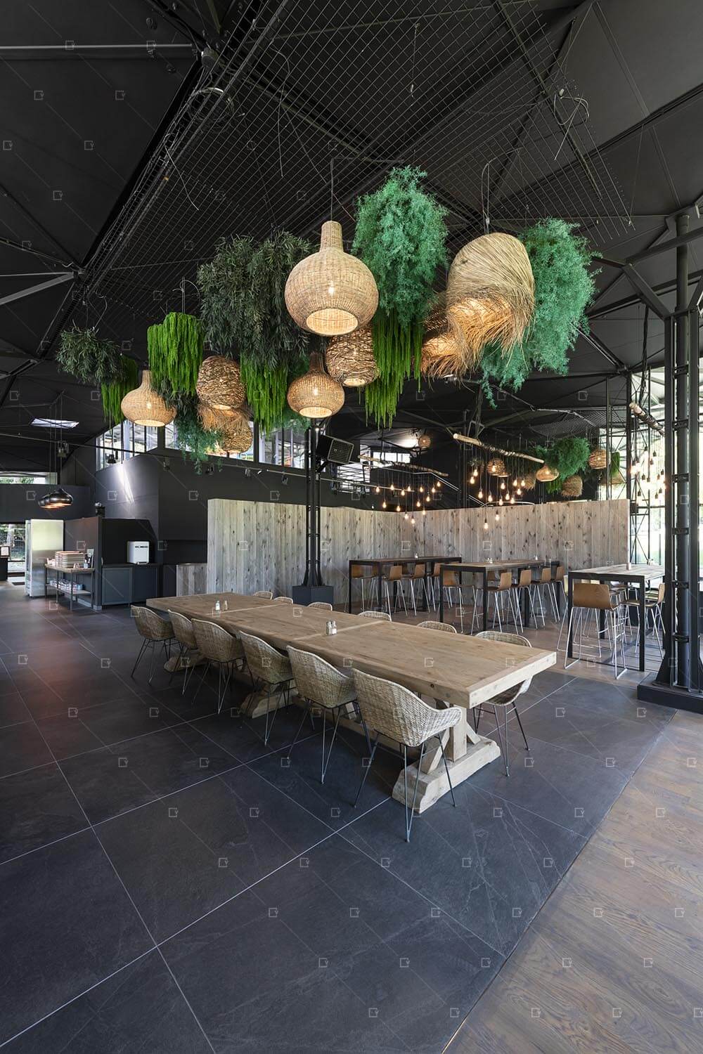 Plafond Vegetal Suspendu Bureau Entreprise Restaurant Paris