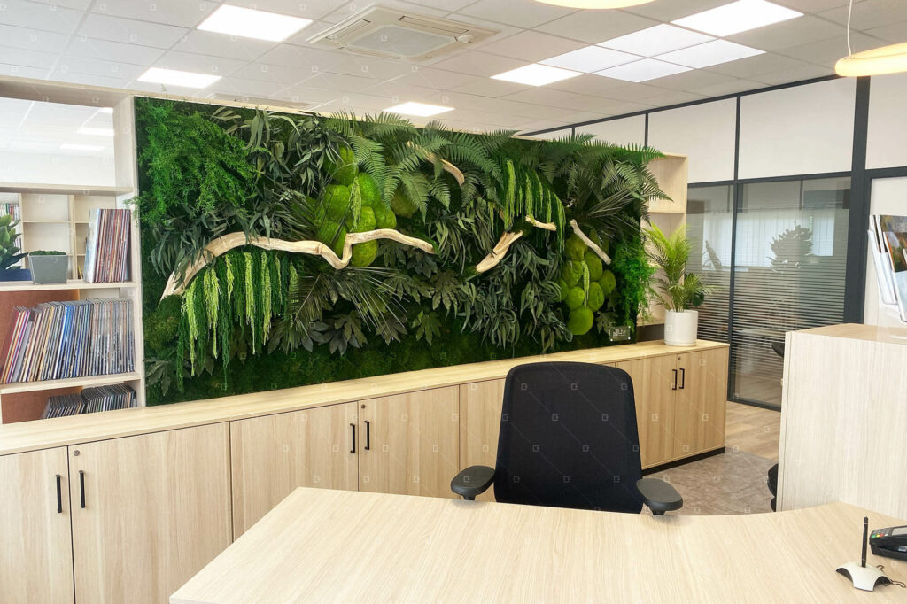 mur vegetal bibliotheque entreprise paris france