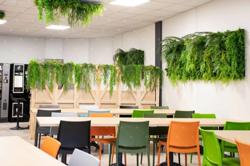 decor-vegetal-sans-entretien-cafeteriat-entreprise-paris