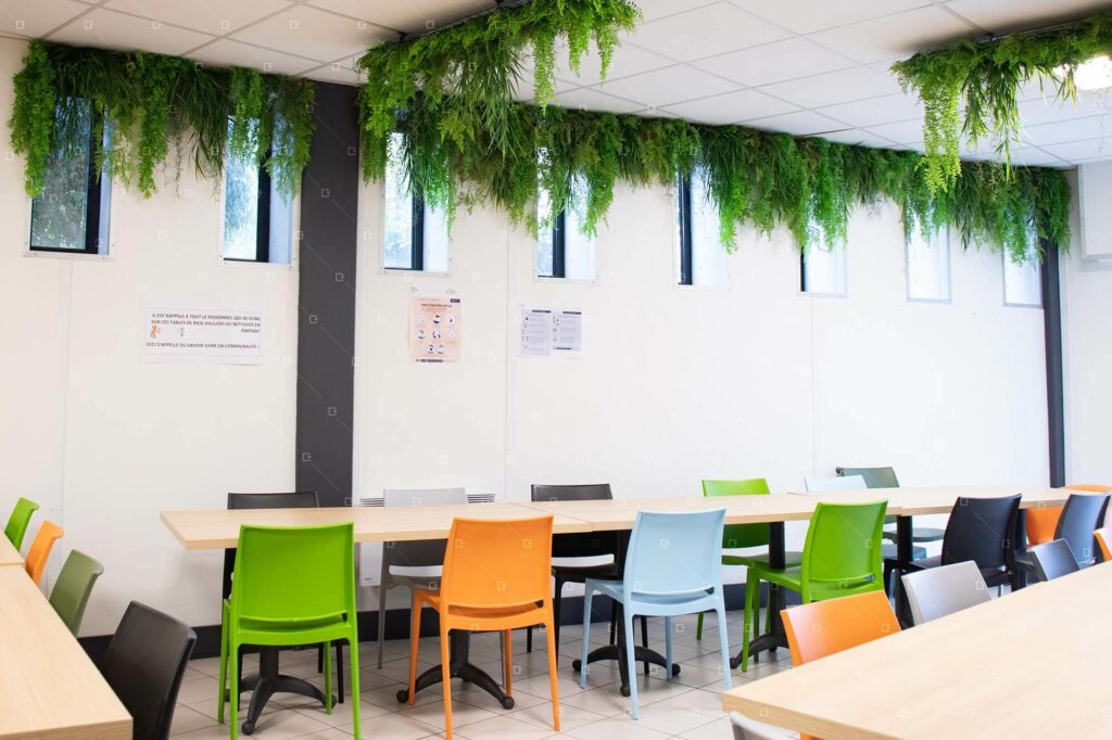 suspension vegetale artificielle restaurant entreprise